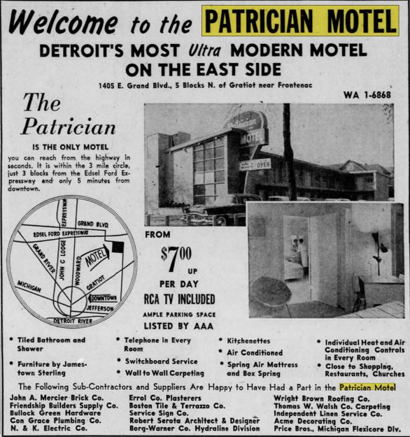 Patrician Motel - Apr 1956 Opening Ad (newer photo)